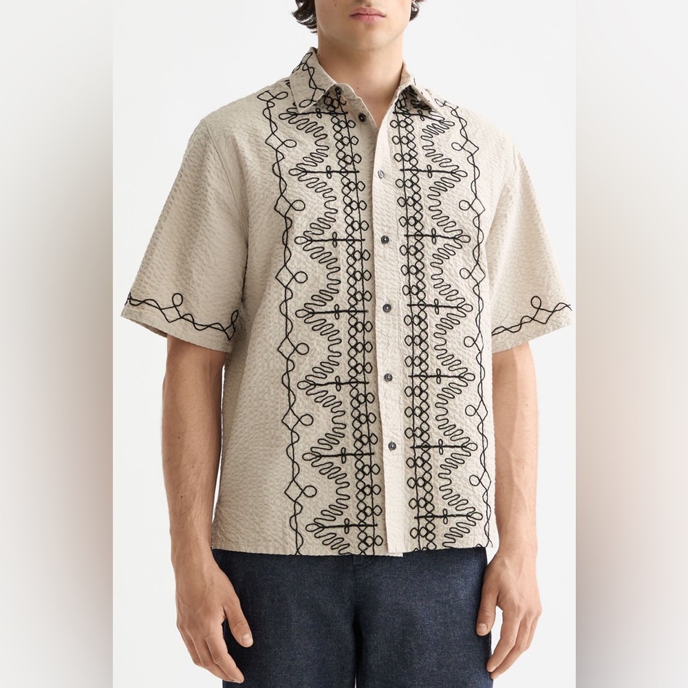 Scotch & Soda Men’s short sleeve shirt with embroidery details